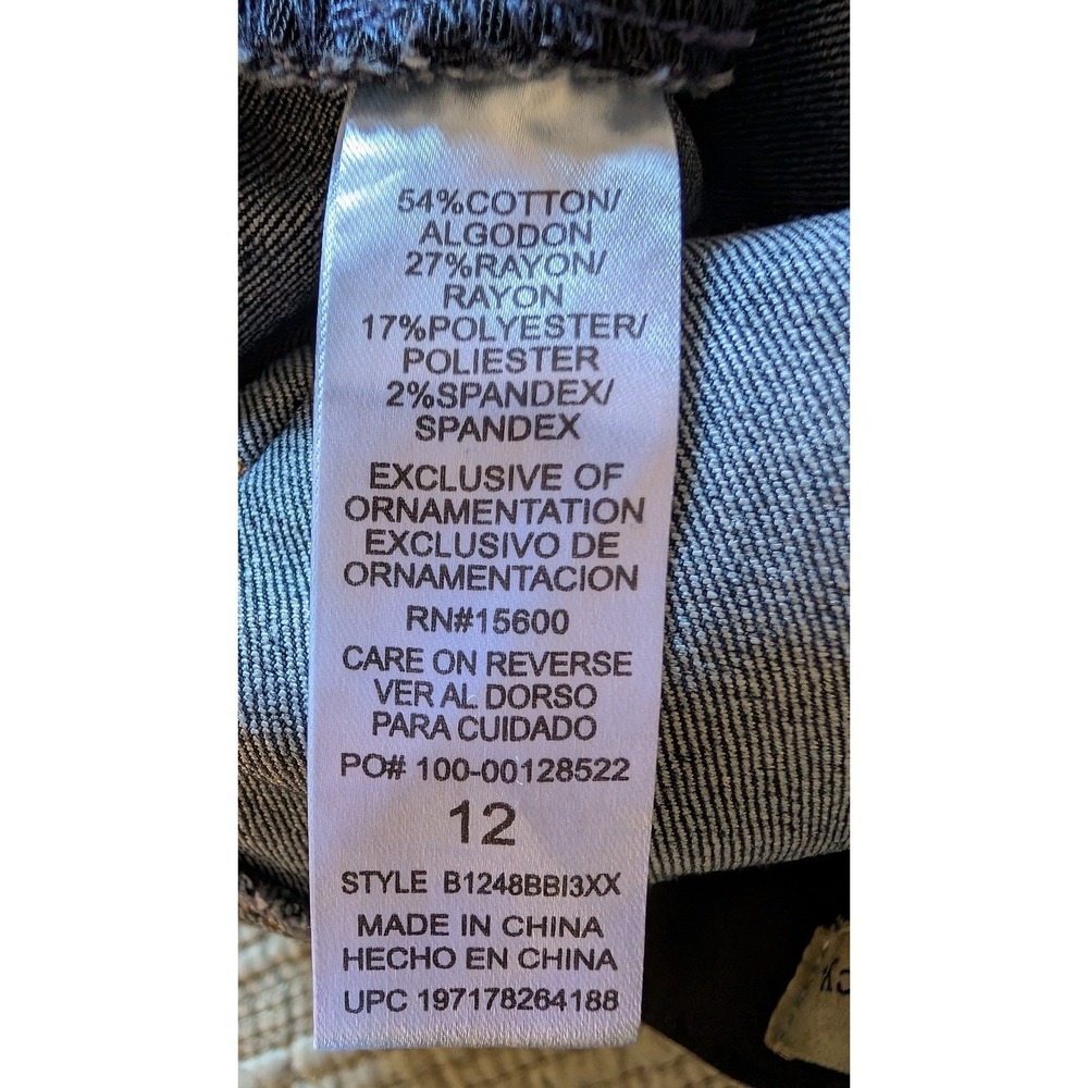 DEMOCRACY Ab Technology Distressed Ankle Skimmer Stretch Jeans Women's 12 - Picture 13 of 14